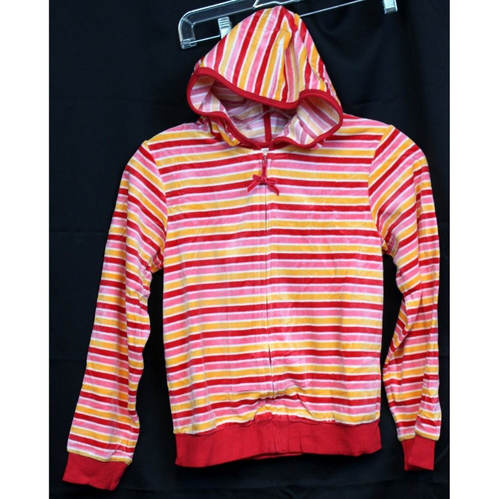 NWT 2005 Gymboree Sugar & Spice Velour Hoodie Jacket Stripes Zip up sz 7 Pink
